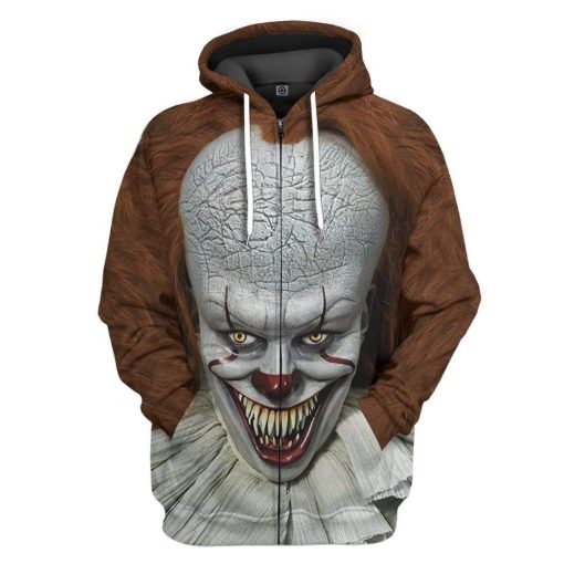 Gearhuman 3D Halloween Kills Pennywise Custom Hoodie Apparel GL20081 3D Custom Fleece Hoodies Zip Hoodie S