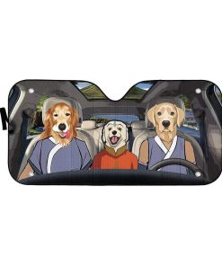 gearhumans 3D Retriever Avatar Flag Custom Car Auto Sunshade GL26055 Auto Sunshade 57''x27.5''