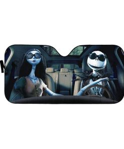 gearhumans 3D Jack Skellington And Sally Halloween Custom Car Auto Sunshade GV20085 Auto Sunshade 57''x27.5''