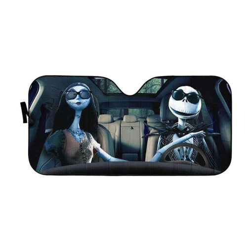 gearhumans 3D Jack Skellington And Sally Halloween Custom Car Auto Sunshade GV20085 Auto Sunshade 57''x27.5''
