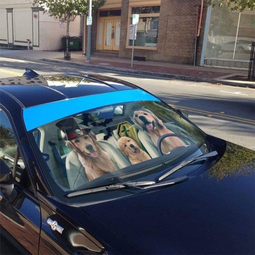 gearhumans 3D Halloween Golden Retriever Custom Car Auto Sunshade GL240814 Auto Sunshade