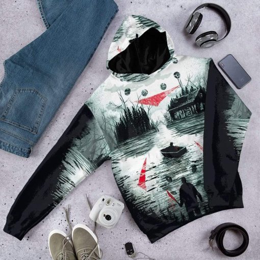 Gearhuman 3D Jason Voorhees Custom Hoodie Apparel GW18082 3D Custom Fleece Hoodies