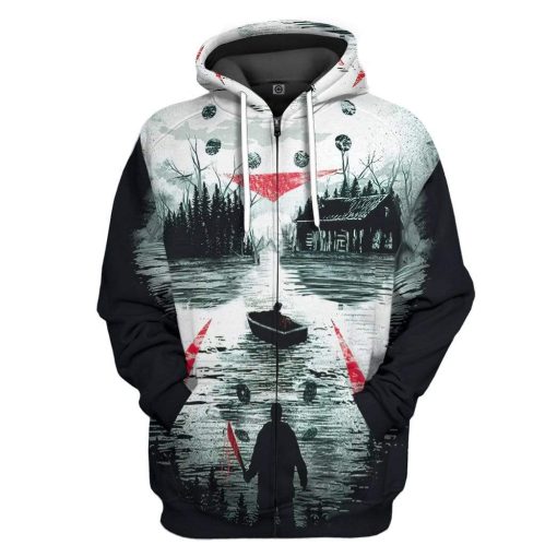 Gearhuman 3D Jason Voorhees Custom Hoodie Apparel GW18082 3D Custom Fleece Hoodies Zip Hoodie S