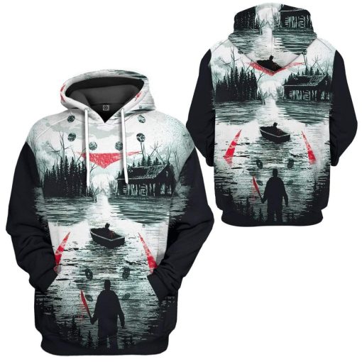 Gearhuman 3D Jason Voorhees Custom Hoodie Apparel GW18082 3D Custom Fleece Hoodies