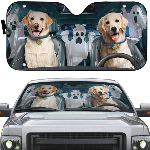 Gearhuman 3D Halloween Golden Retriever Custom Car Auto Sunshade GL240812 Auto Sunshade
