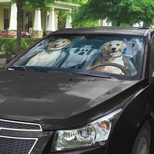 Gearhuman 3D Halloween Golden Retriever Custom Car Auto Sunshade GL240812 Auto Sunshade