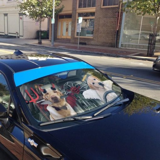 Gearhuman 3D Halloween Labrador Retriever Custom Car Auto Sunshade GL240813 Auto Sunshade