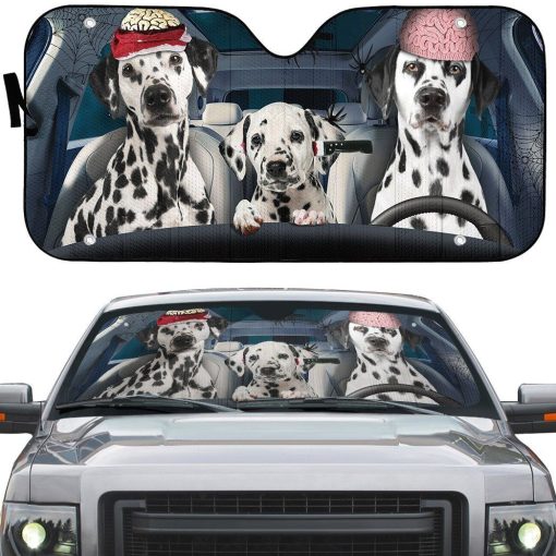 Gearhuman 3D Halloween Dalmatian Family Custom Car Auto Sunshade GL240811 Auto Sunshade