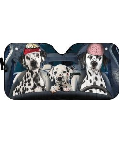 Gearhuman 3D Halloween Dalmatian Family Custom Car Auto Sunshade GL240811 Auto Sunshade 57''x27.5''