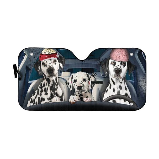 Gearhuman 3D Halloween Dalmatian Family Custom Car Auto Sunshade GL240811 Auto Sunshade 57''x27.5''