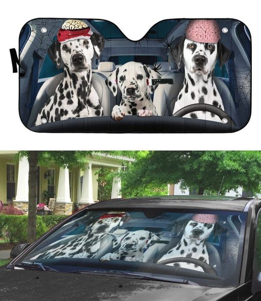 Gearhuman 3D Halloween Dalmatian Family Custom Car Auto Sunshade GL240811 Auto Sunshade