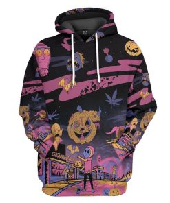 Gearhuman 3D Rick And Morty Halloween Custom Hoodie Apparel GW25088 3D Custom Fleece Hoodies Hoodie S