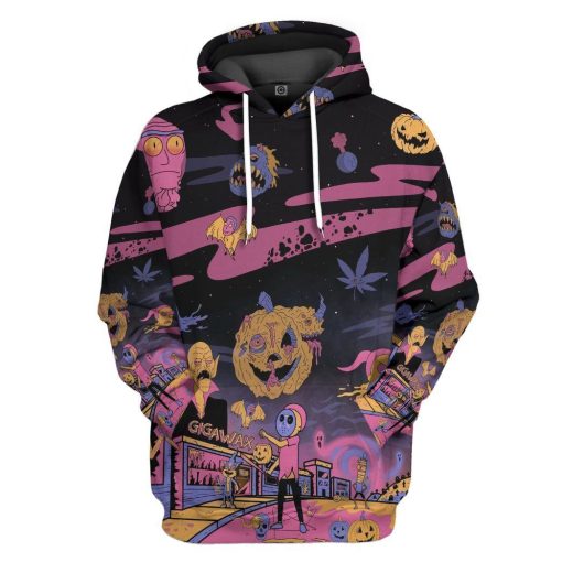 Gearhuman 3D Rick And Morty Halloween Custom Hoodie Apparel GW25088 3D Custom Fleece Hoodies Hoodie S