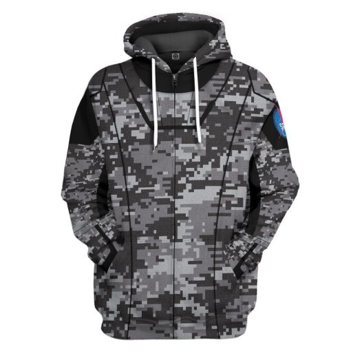 Gearhuman 3D Camo Space Crew Spacesuit Custom Hoodie Apparel GN25084 3D Custom Fleece Hoodies Zip Hoodie S