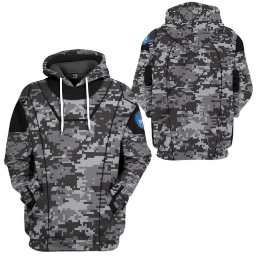 Gearhuman 3D Camo Space Crew Spacesuit Custom Hoodie Apparel GN25084 3D Custom Fleece Hoodies