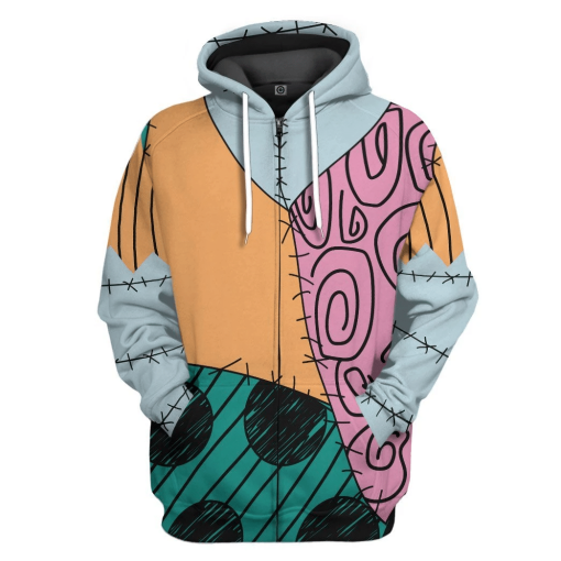 Gearhuman 3D Sally The Nightmare Before Christmas Halloween Custom Hoodie Apparel GV21081 3D Custom Fleece Hoodies Zip Hoodie S
