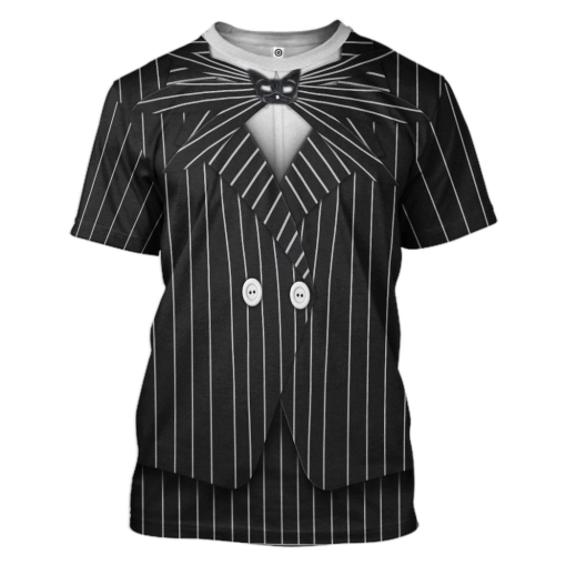 Gearhuman 3D Jack Skellington Halloween Cosplay Custom Tshirt Apparel GV21084 3D T-shirt T-Shirt S