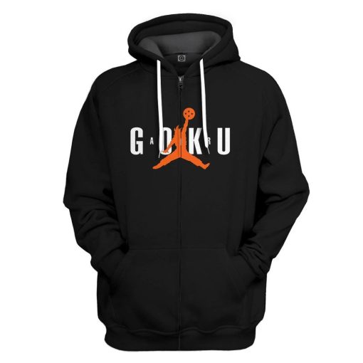Gearhuman 3D Air Goku Custom Hoodie Apparel GN26089 3D Custom Fleece Hoodies Zip Hoodie S