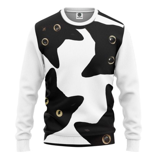 Gearhuman 3D Funny Stealthy Black Cat Custom Shirt GR21129 3D Apparel Long Sleeve S