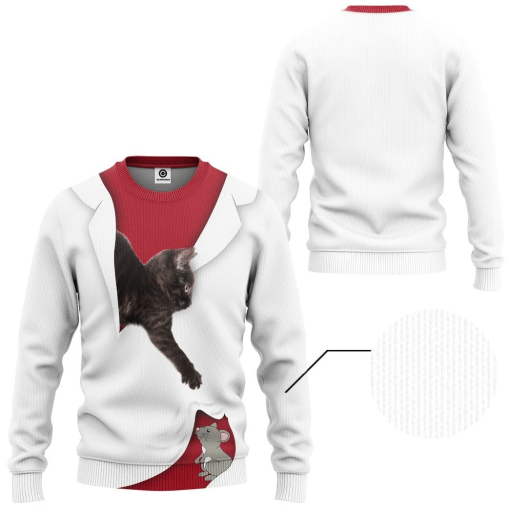 Gearhuman 3D Love Black Cat Custom Tshirt Hoodie Apparel GK291214 3D Apparel