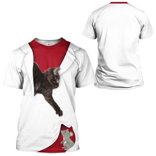 Gearhuman 3D Love Black Cat Custom Tshirt Hoodie Apparel GK291214 3D Apparel