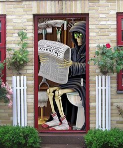 Gearhuman 3D WC Skeleton Halloween Custom Door Stickers GV23099 Door Stickers Door Stickers S
