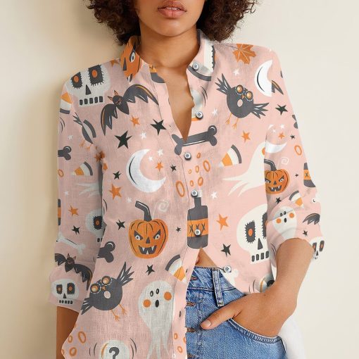Gearhuman 3D Halloween Custom Linen Shirt GW05105 Linen Shirt