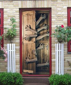 Gearhuman 3D Hands Behind The Door Halloween Custom Door Stickers GV23096 Door Stickers Door Stickers S