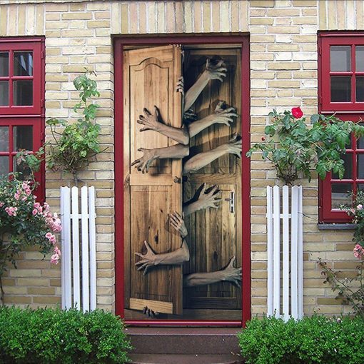 Gearhuman 3D Hands Behind The Door Halloween Custom Door Stickers GV23096 Door Stickers Door Stickers S