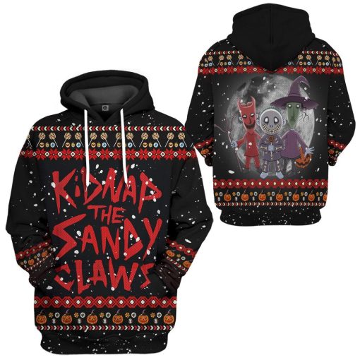 Gearhuman 3D Kidnap The Sandy Claws Ugly Custom Hoodie Apparel GN14091 3D Custom Fleece Hoodies