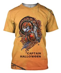 Gearhuman 3D Captain Halloween Custom Tshirt Apparel GJ02102 3D T-shirt T-Shirt S