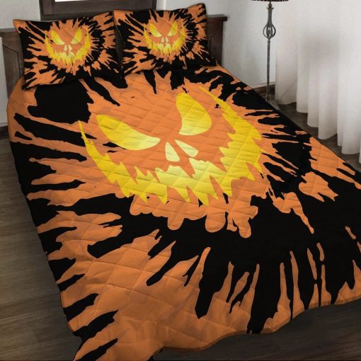 Gearhuman 3D Halloween Pumkin Tie Dye Custom Quilt Set GW08096 Quilt Set