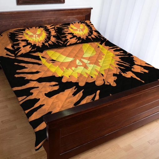 Gearhuman 3D Halloween Pumkin Tie Dye Custom Quilt Set GW08096 Quilt Set