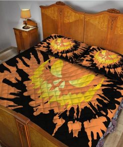 Gearhuman 3D Halloween Pumkin Tie Dye Custom Quilt Set GW08096 Quilt Set Quilt Set Twin