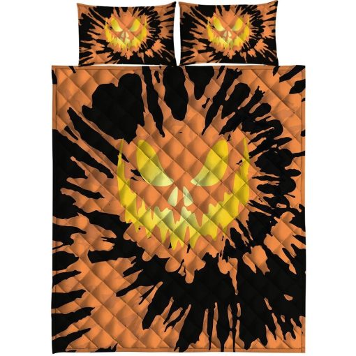 Gearhuman 3D Halloween Pumkin Tie Dye Custom Quilt Set GW08096 Quilt Set
