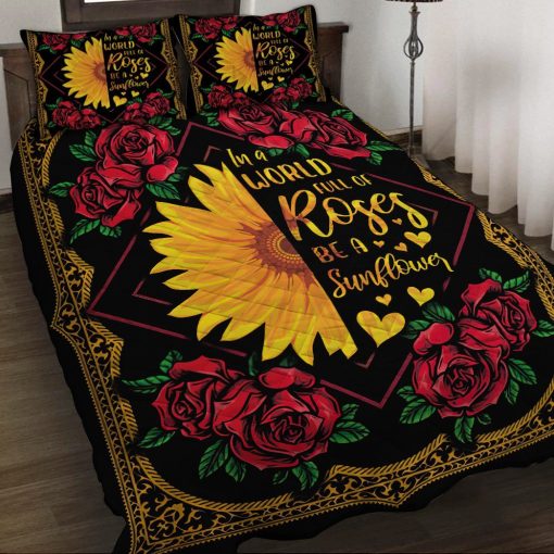 Gearhuman 3D Be A Sunflower Custom Quilt Set GW080912 Quilt Set