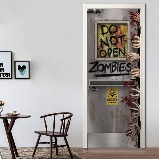 Gearhuman 3D Do Not Open Zombies Halloween Custom Door Stickers GV23097 Door Stickers