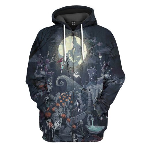 Gearhumans 3D The Nightmare Before Christmas Custom Hoodie Apparel 2 Gearhuman 3D The Nightmare Before Christmas Custom Hoodie Apparel GT16092 3D Custom Fleece Hoodies Zip Hoodie S