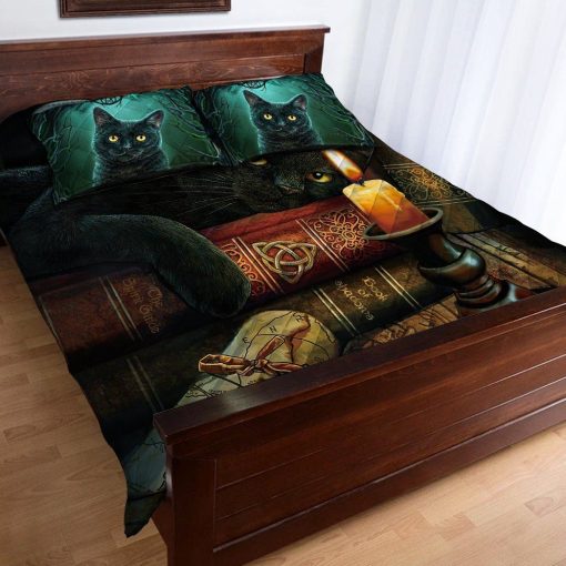 Gearhuman 3D Black Cat Witching Hour Custom Quilt Set GW14094 Quilt Set