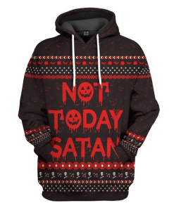 Gearhuman 3D Not Today Satan Ugly Custom Hoodie Apparel GN14092 3D Custom Fleece Hoodies Hoodie S