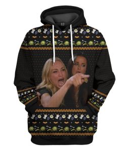 Gearhuman 3D Women Yelling At A Virus Ugly Sweater Halloween Custom Hoodie Apparel GV10094 3D Custom Fleece Hoodies Hoodie S