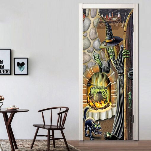 Gearhuman 3D Witch Halloween Custom Door Stickers GV23098 Door Stickers