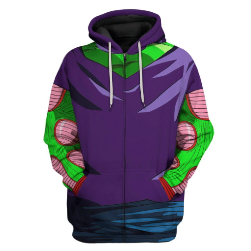 Gearhuman 3D Piccolo Dragon Ball Custom Tshirt Hoodie Apparel GV24093 3D Apparel Zip Hoodie S