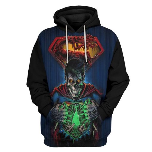 Gearhumans 3D Zombie Superman Custom Hoodie Apparel 1 Gearhuman 3D Zombie Superman Custom Hoodie Apparel GW18092 3D Apparel Hoodie S