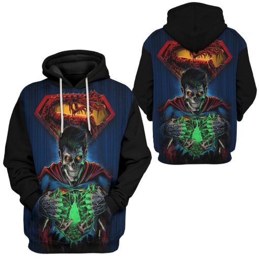 Gearhumans 3D Zombie Superman Custom Hoodie Apparel 3 Gearhuman 3D Zombie Superman Custom Hoodie Apparel GW18092 3D Apparel