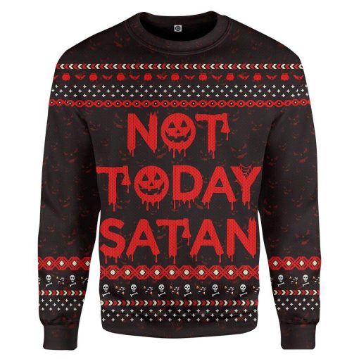 Gearhuman 3D Not Today Satan Ugly Custom Sweatshirt Apparel GN14092 Sweatshirt Sweatshirt S