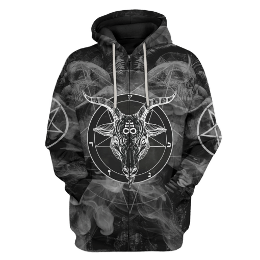 Gearhuman 3D Satanic Not Today Jesus Custom Hoodie Apparel GW30094 3D Apparel Zip Hoodie S