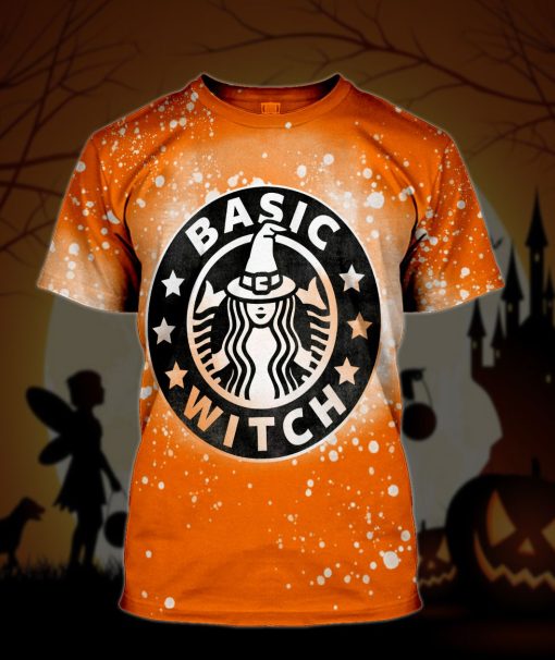 Gearhumans 3D Halloween Basic Witch SB Custom Bleached Shirts - Image 3