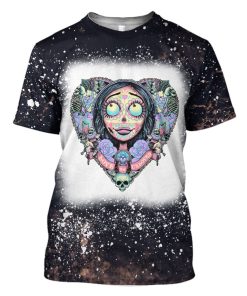 Gearhumans 3D Corpse Bride The Lovely Bride Custom Bleached Tshirt