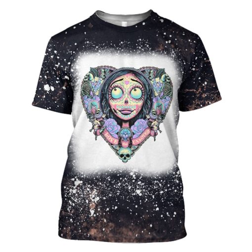 Gearhumans 3D Corpse Bride The Lovely Bride Custom Bleached Tshirt